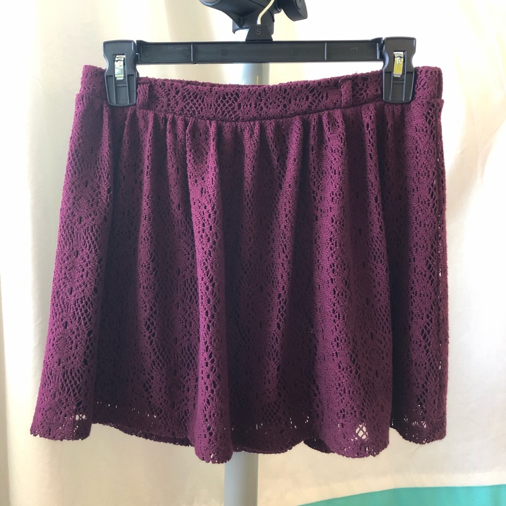 Girls Lacey Maroon Skirt
